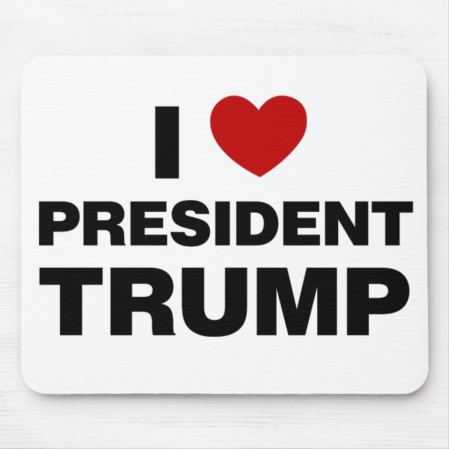 I Love President Trump Heart Mouse Mat (Front)