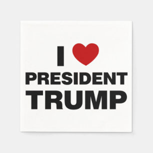 I Love President Trump Heart Napkin