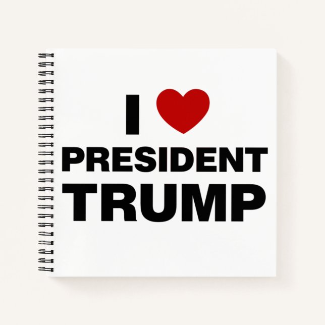 I Love President Trump Heart Notebook (Front)