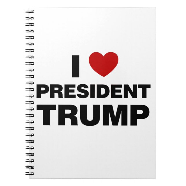 I Love President Trump Heart Notebook (Front)