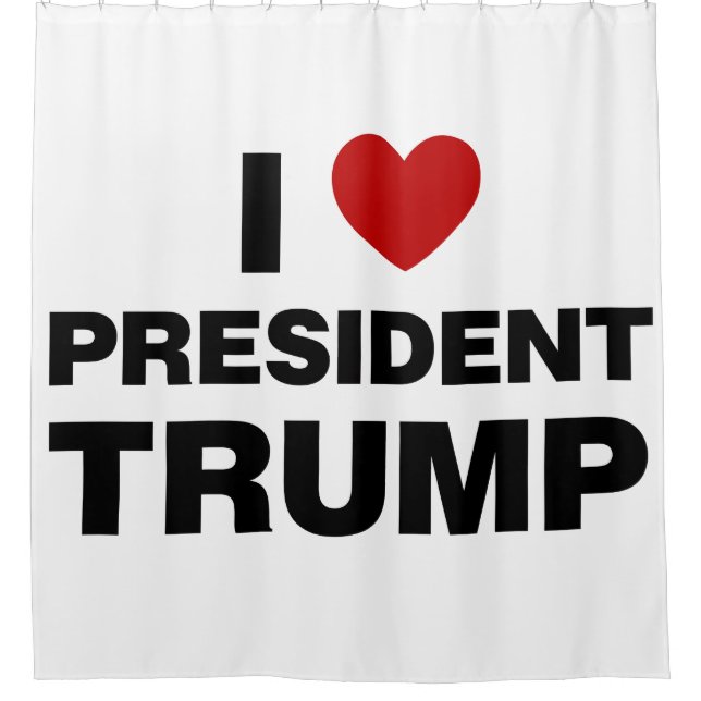 I Love President Trump Heart Shower Curtain (Front)