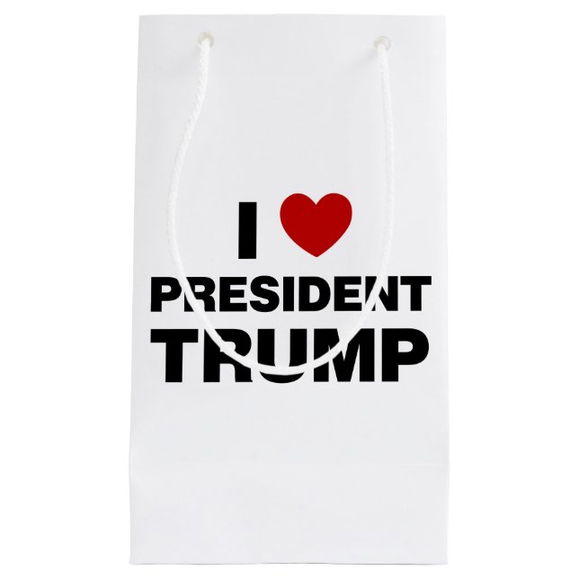 I Love President Trump Heart Small Gift Bag (Front)