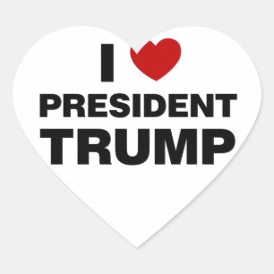 I Love President Trump Heart Sticker