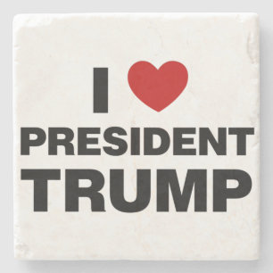I Love President Trump Heart Stone Coaster
