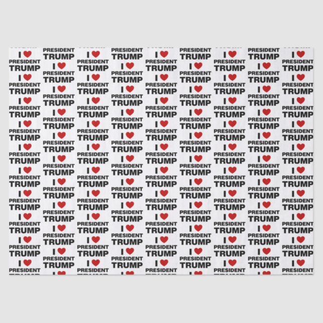 I Love President Trump Heart Tissue Paper (Front)