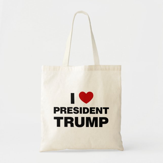 I Love President Trump Heart Tote Bag (Front)