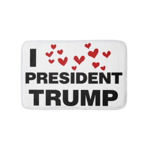 I Love President Trump Hearts Bath Mat