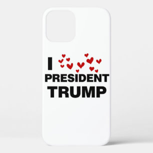 I Love President Trump Hearts iPhone 12 Case