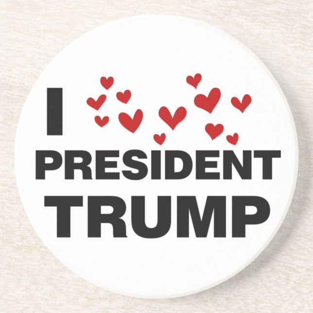 I Love President Trump Hearts Coaster (Front)