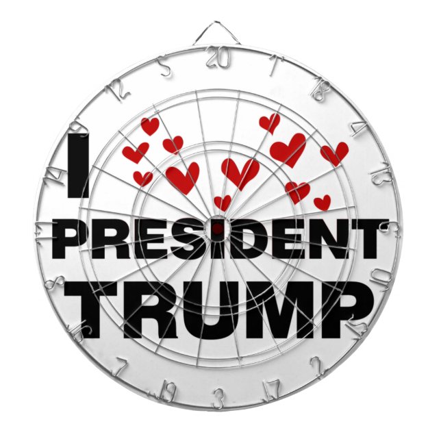 I Love President Trump Hearts Dartboard (Front)