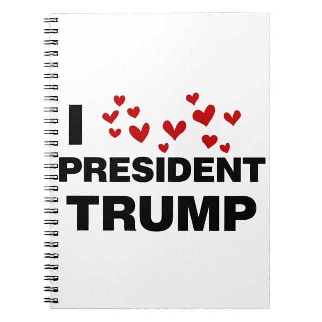 I Love President Trump Hearts Notebook (Front)
