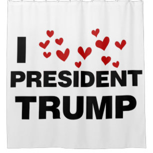 I Love President Trump Hearts Shower Curtain