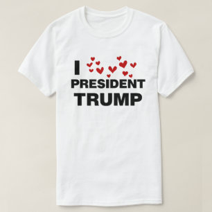 I Love President Trump Hearts T-Shirt