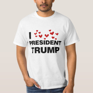 I Love President Trump Hearts T-Shirt