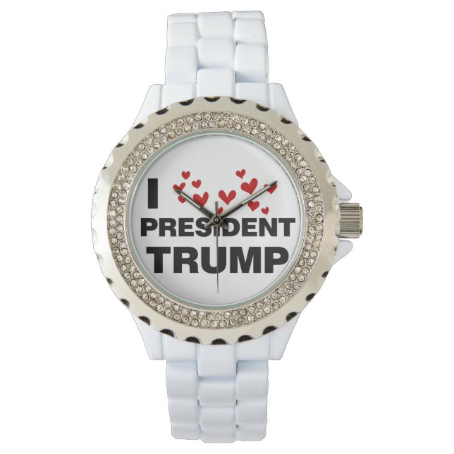 I Love President Trump Hearts Watch (Front)