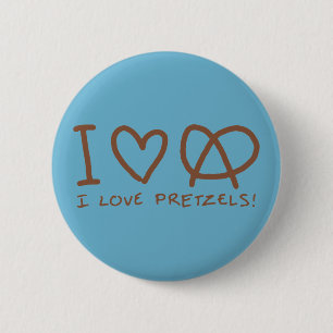 I Love Pretzels 6 Cm Round Badge