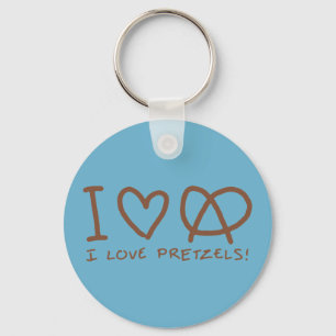 I Love Pretzels Key Ring