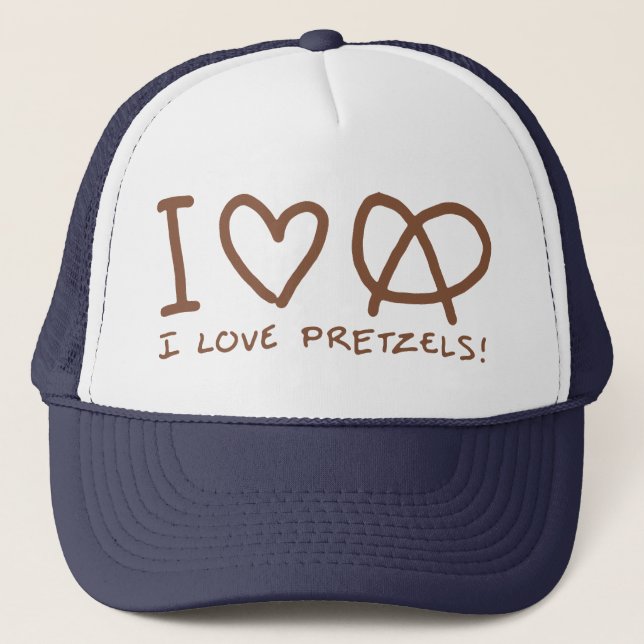 I Love Pretzels Trucker Hat (Front)