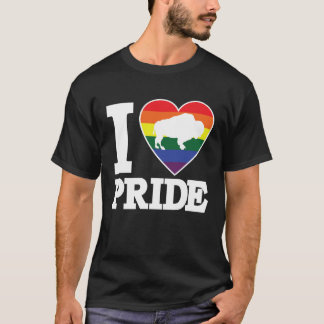 I LOVE PRIDE Buffalo NY LGBTQ beautiful rainbow h T-Shirt