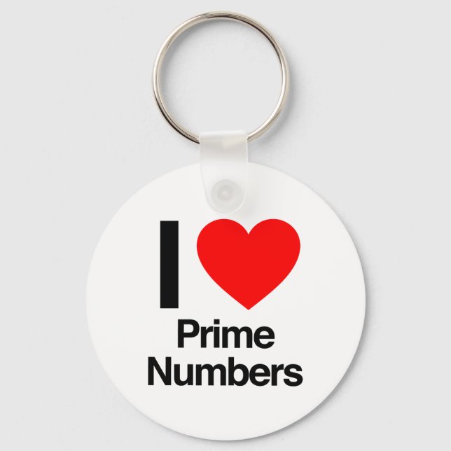 i love prime numbers key ring (Front)