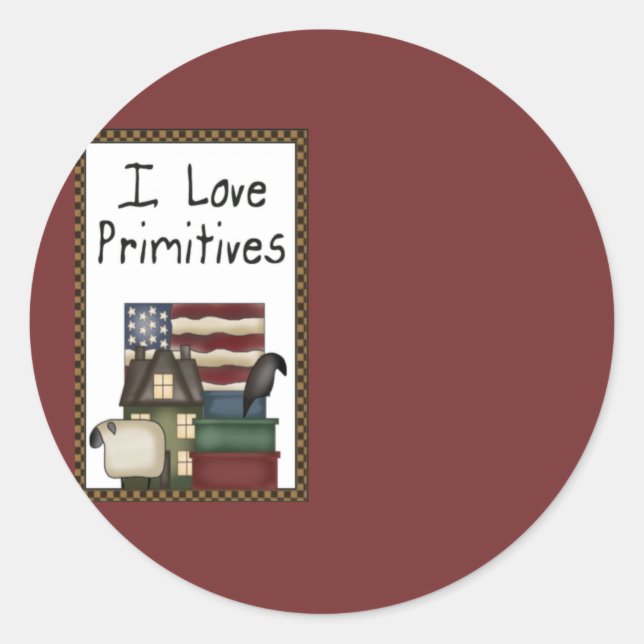 I Love Primitives Stickers (Front)