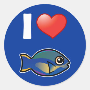 I Love Princess Parrotfish Classic Round Sticker