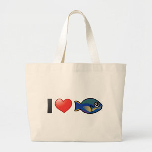 I Love Princess Parrotfish Large Tote Bag
