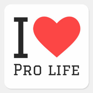 I love pro life square sticker