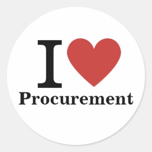 I ❤️ Love Procurement (for Employees) CUSTOM Classic Round Sticker