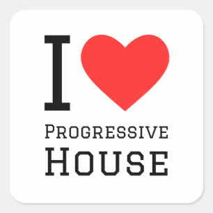 I love progressive house square sticker