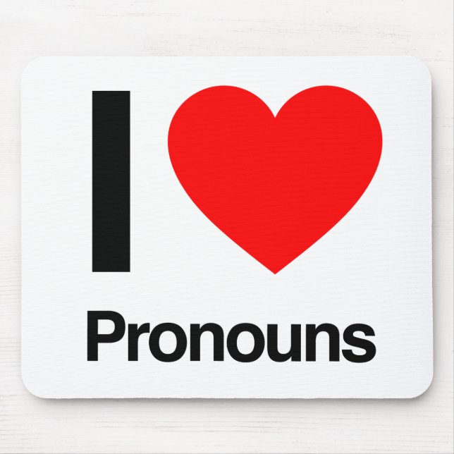 i love pronouns mouse mat (Front)