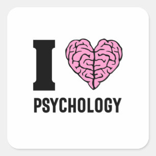 I Love Psychology Square Sticker