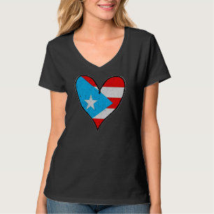 I Love Puerto Rico Heart Boricua Flag T-Shirt