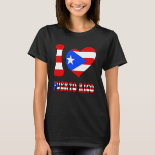 I Love Puerto Rico I Love San Juan Pretty Flag Hea T-Shirt