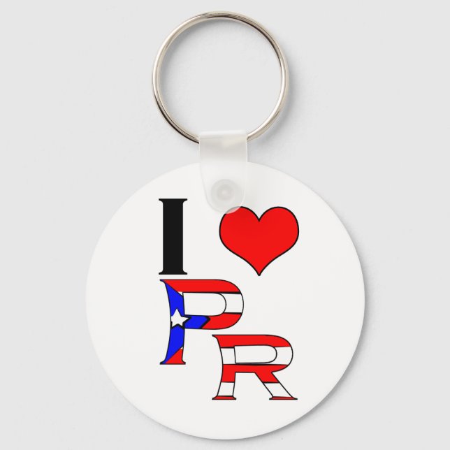 I Love Puerto Rico Key Ring (Front)