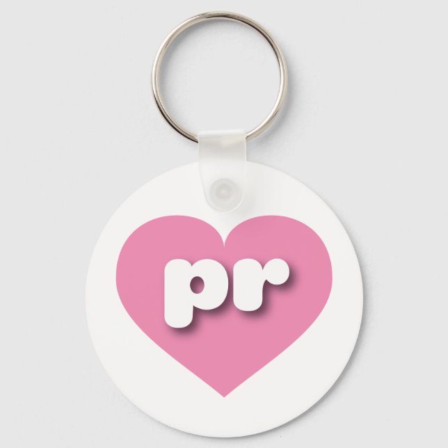 I love Puerto Rico - pr pink heart Key Ring (Front)