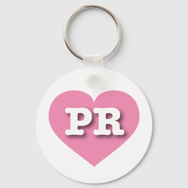 I love Puerto Rico - PR pink heart Key Ring (Front)