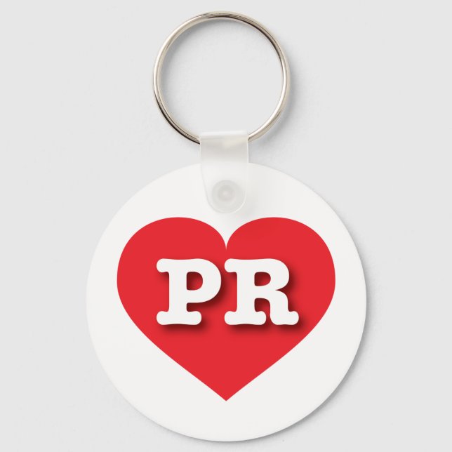 I love Puerto Rico - PR red heart Key Ring (Front)