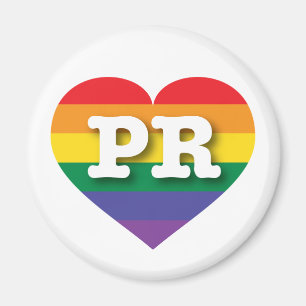 I Love Puerto Rico Rainbow Heart Magnet