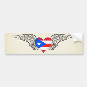 I Love Puerto Rico -wings Bumper Sticker