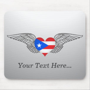 I Love Puerto Rico -wings Mouse Mat