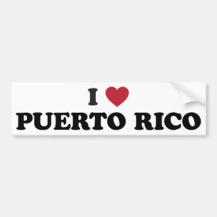 I Love Puetro Rico Bumper Sticker