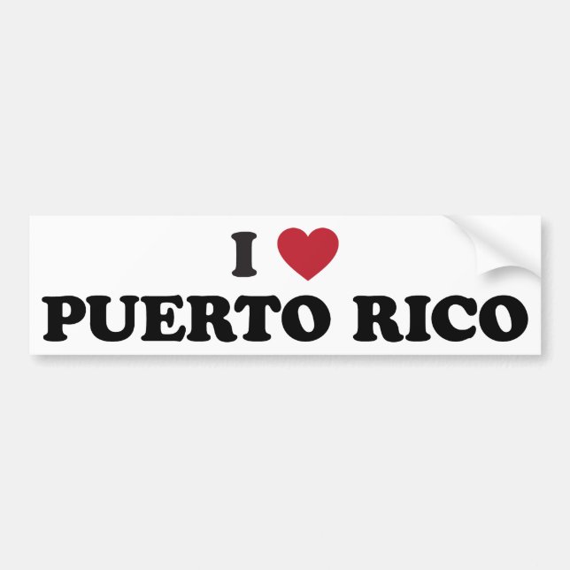 I Love Puetro Rico Bumper Sticker (Front)