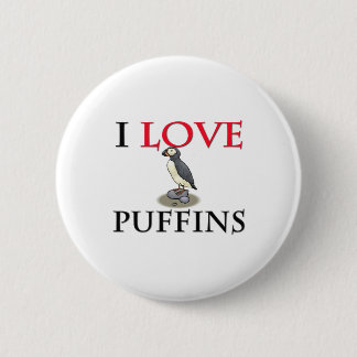 I Love Puffins 6 Cm Round Badge