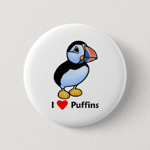 I love Puffins 6 Cm Round Badge