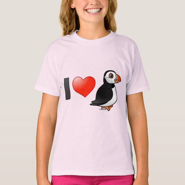 I Love Puffins T-Shirt (Front)