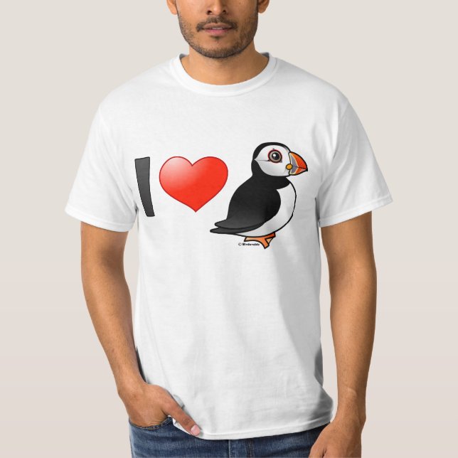 I Love Puffins T-Shirt (Front)
