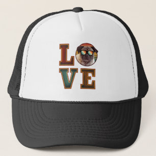 i love pug  trucker hat