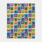 I Love Pugs Colour Square Fleece Blanket II