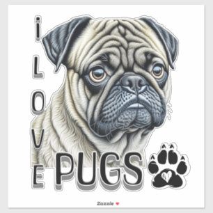 I Love Pugs Cute Dog Owners